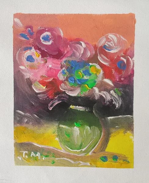 Buchet multicolor pe fond cald