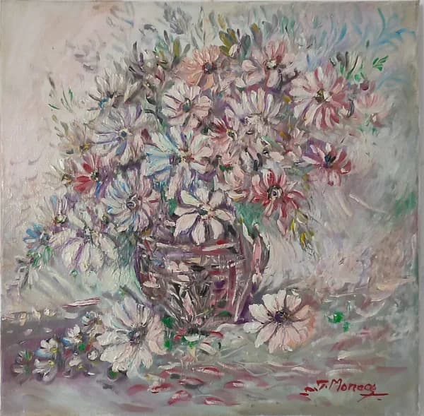 Vase mit weißen Blumen