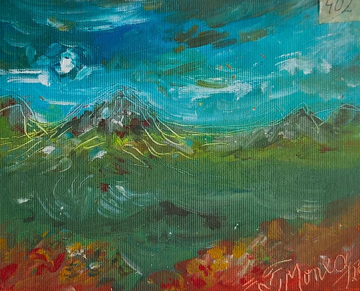 Vej under åben himmel i turkis