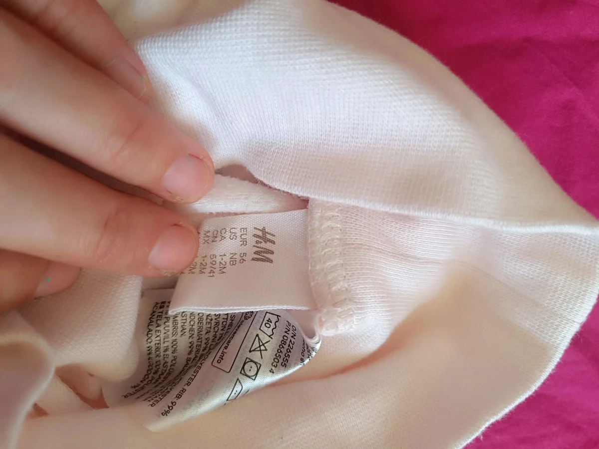 Pantaloni pufoși cu botoșei alb - crem H&M (2)