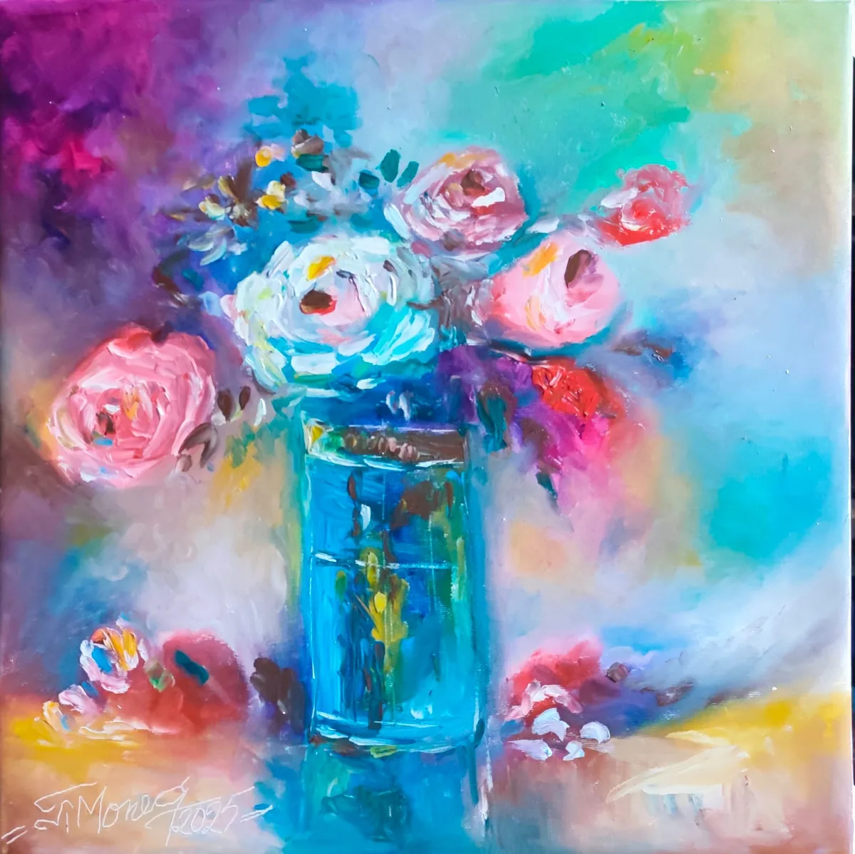 Buchet de flori în nuanțe delicate