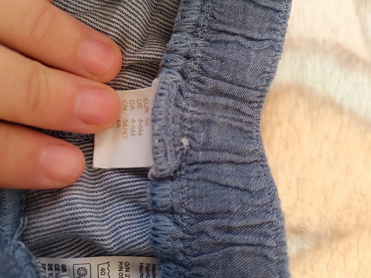Pantaloni scurți denim albastru, bebeluși, 4 - 6 luni