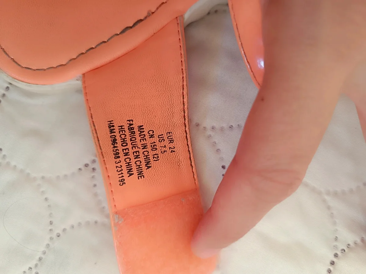 Sandale H&M portocaliu - neon, mărimea 24 (2)