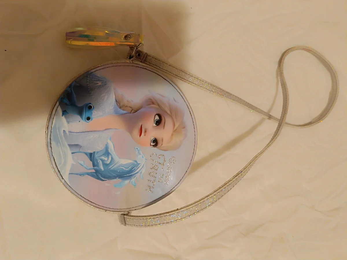Geantă crossbody Elsa Frozen, glitter argintiu, NOUĂ fara etichetă