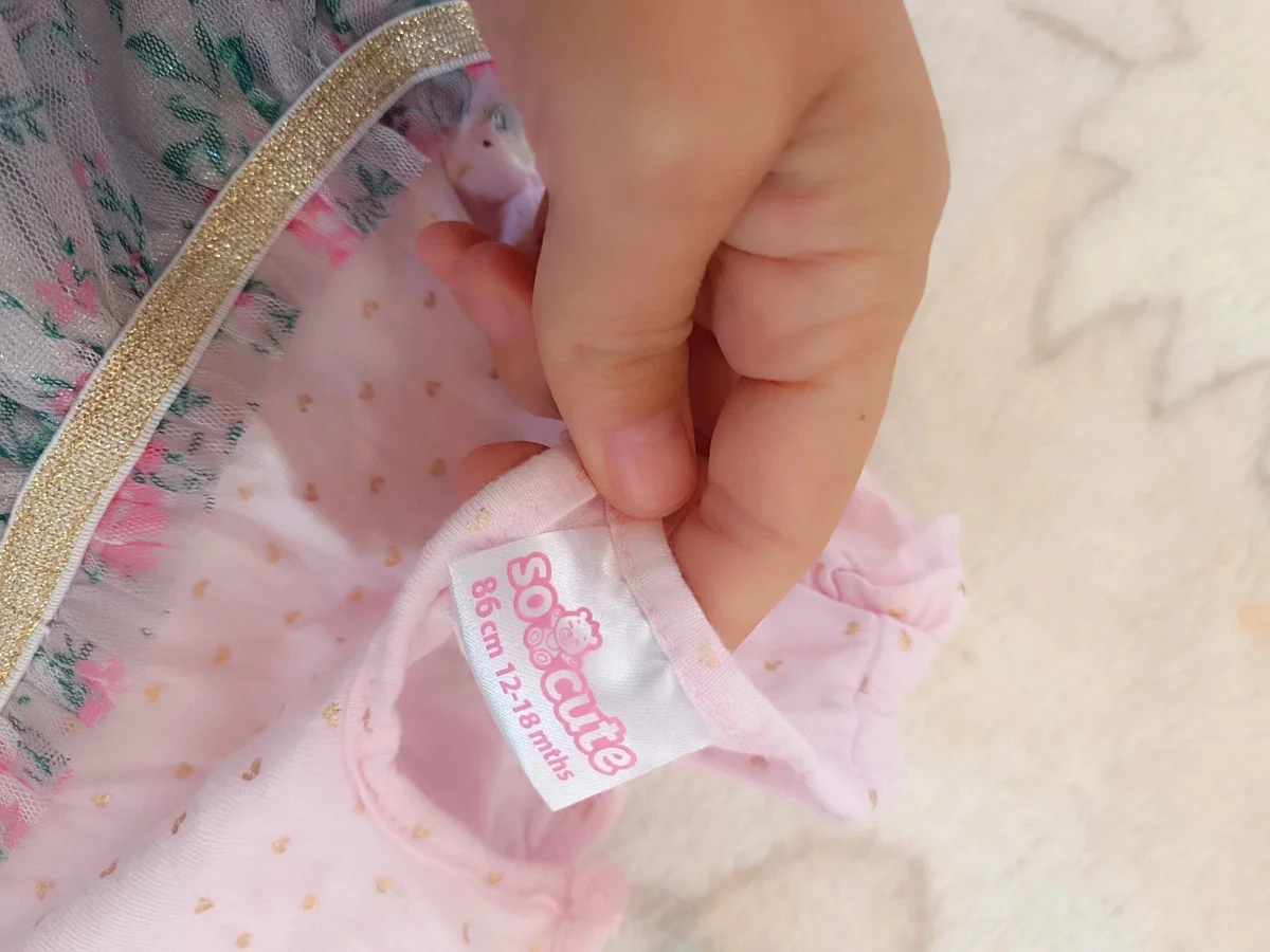 Rochiță roz cu fustă din tul floral, fetițe, 12 - 18 luni (So Cute) (3)