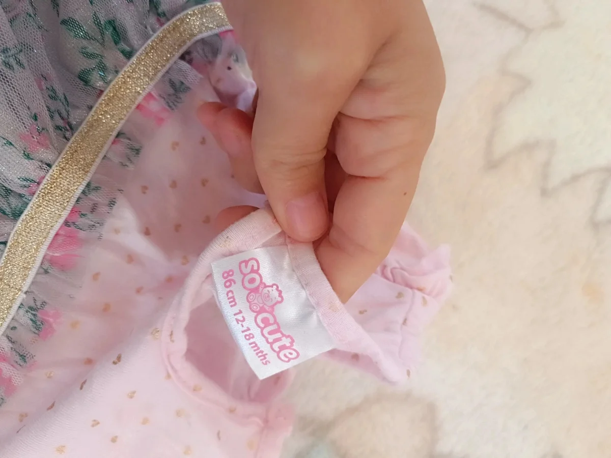 Rochiță roz cu fustă din tul floral, fetițe, 12 - 18 luni (So Cute) (4)