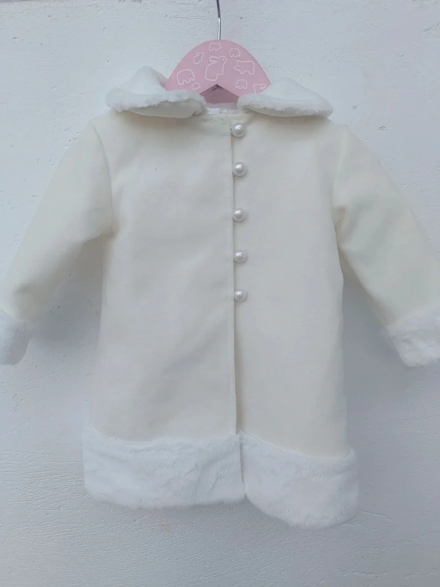 Paltonaș alb de lux Atelier Bebe 6 - 9 luni (72 cm) (Atelier Bébé)