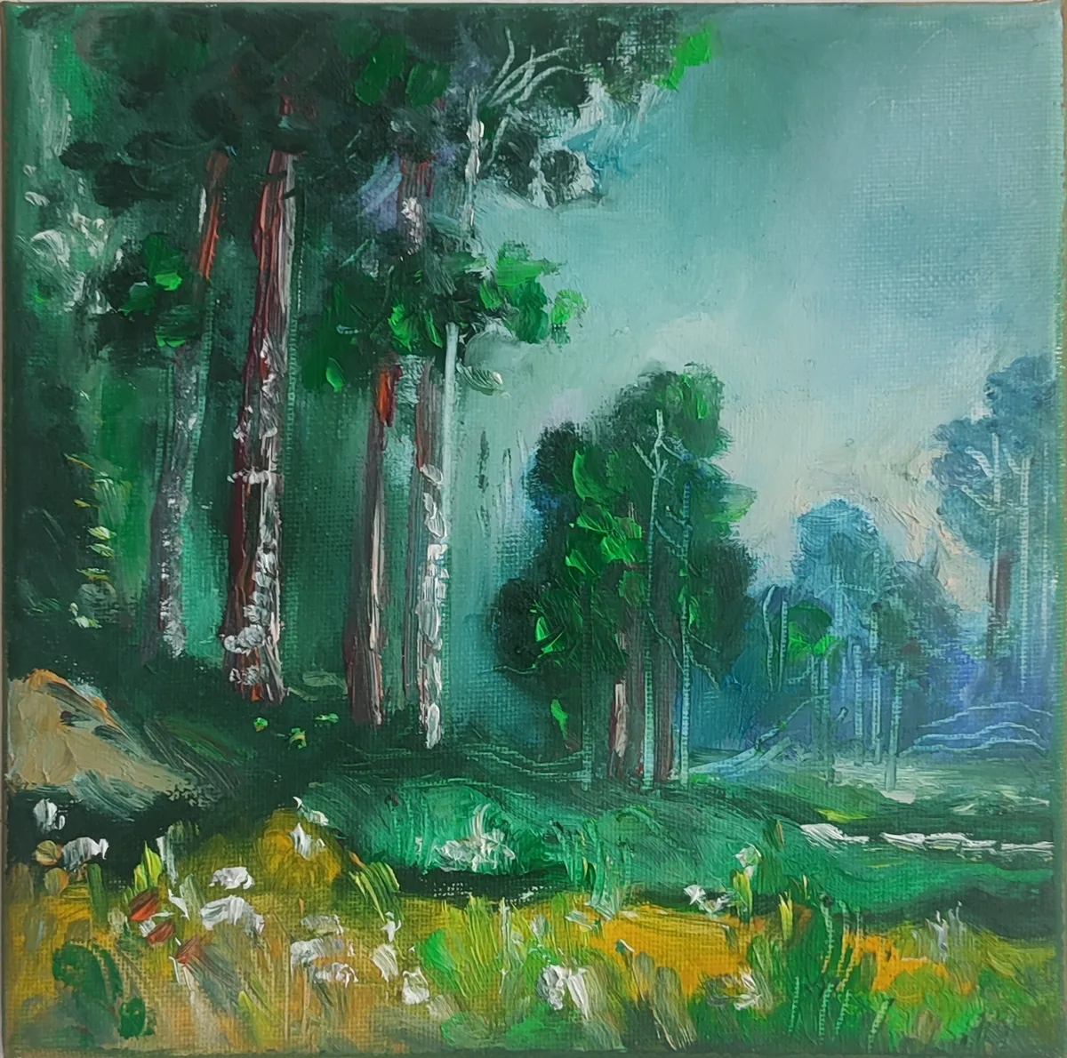 Avkoppling i kanten av skogen