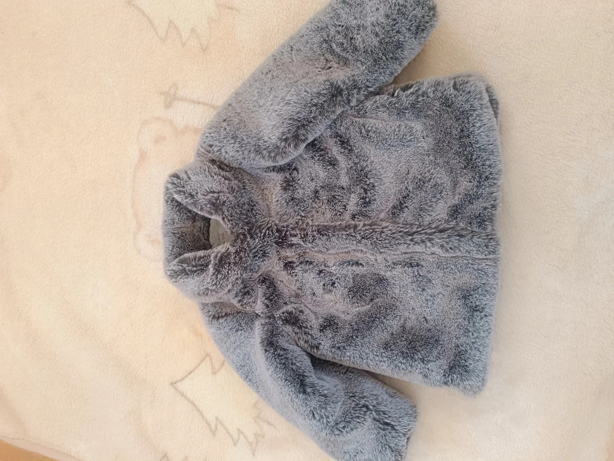 Cojocel gri Tu, cu blăniță, mărimea 80 - 86 cm (1