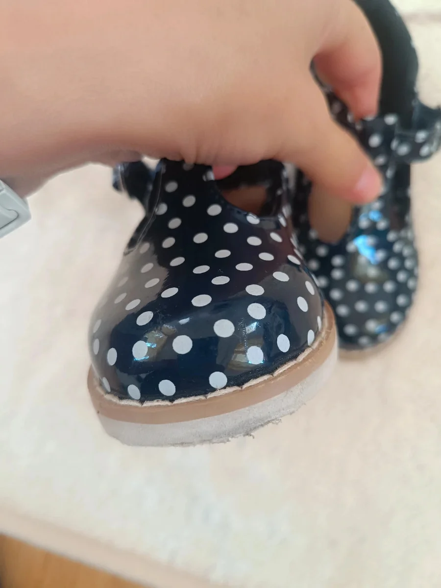 Pantofiori bebe Tu bleumarin cu buline ,mărimea 6, NOI (2)