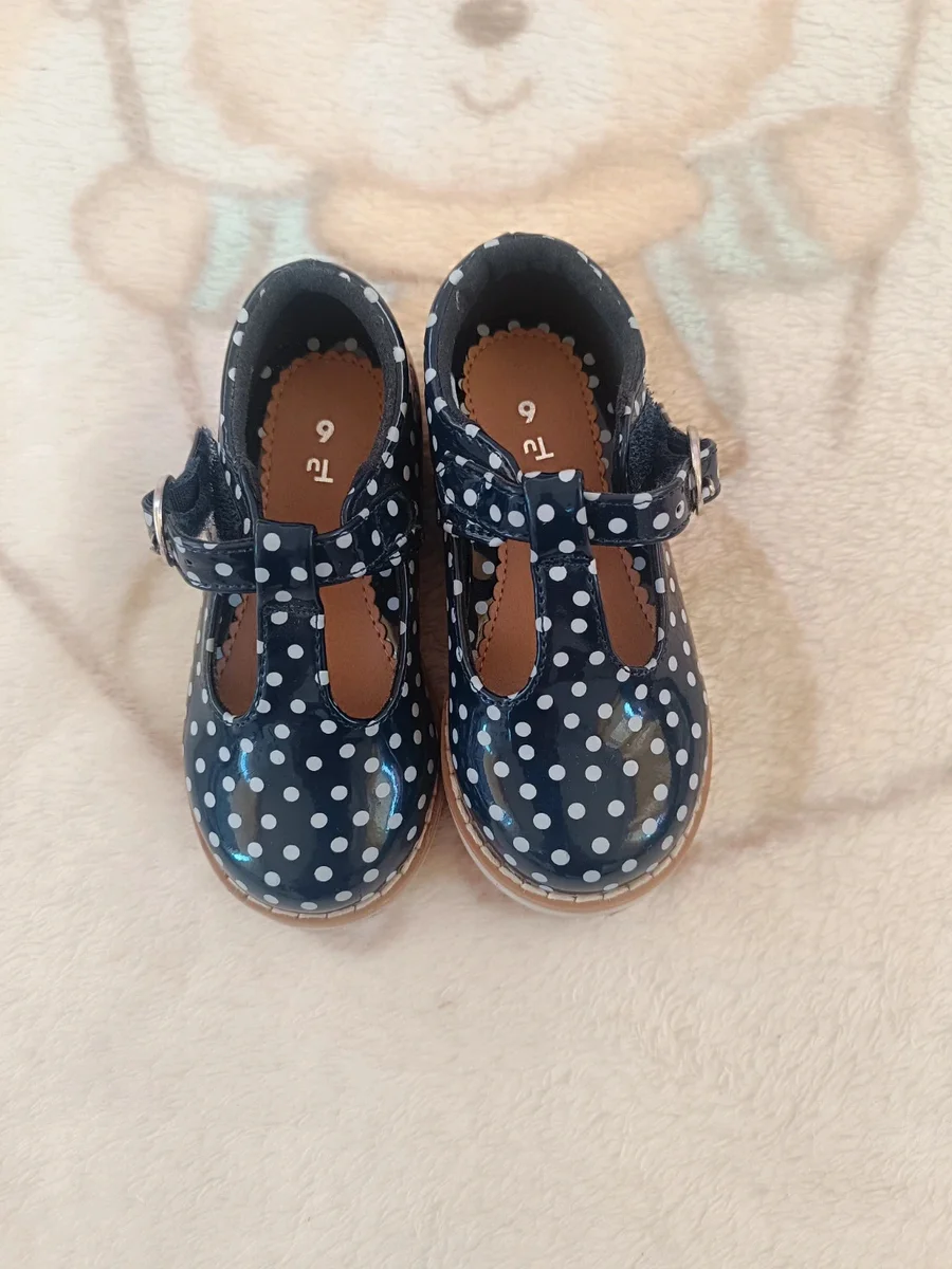 Pantofiori bebe Tu bleumarin cu buline ,mărimea 6, NOI