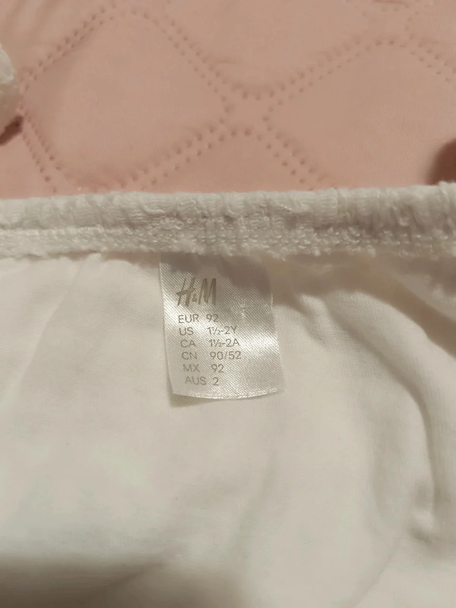 Salopetă/Body H&M alb din dantelă, mărimea 92 (18 - 24 luni) (6)