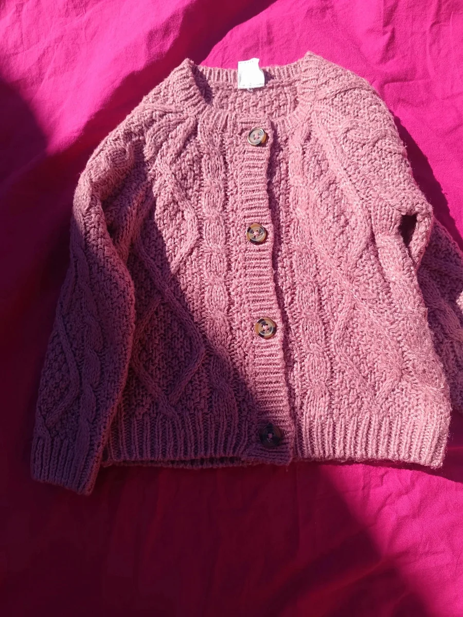 Cardigan tricotat Cool Club,mărimea 98, model împletit, cu nasturi