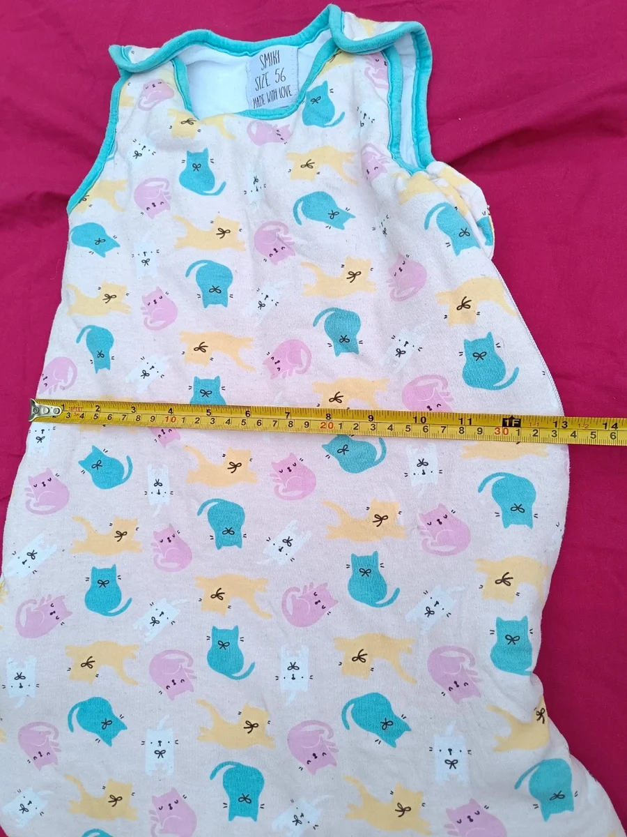 Sac de dormit delicat pentru bebeluși - Smiki, imprimeu pisicuțe pastel (3)