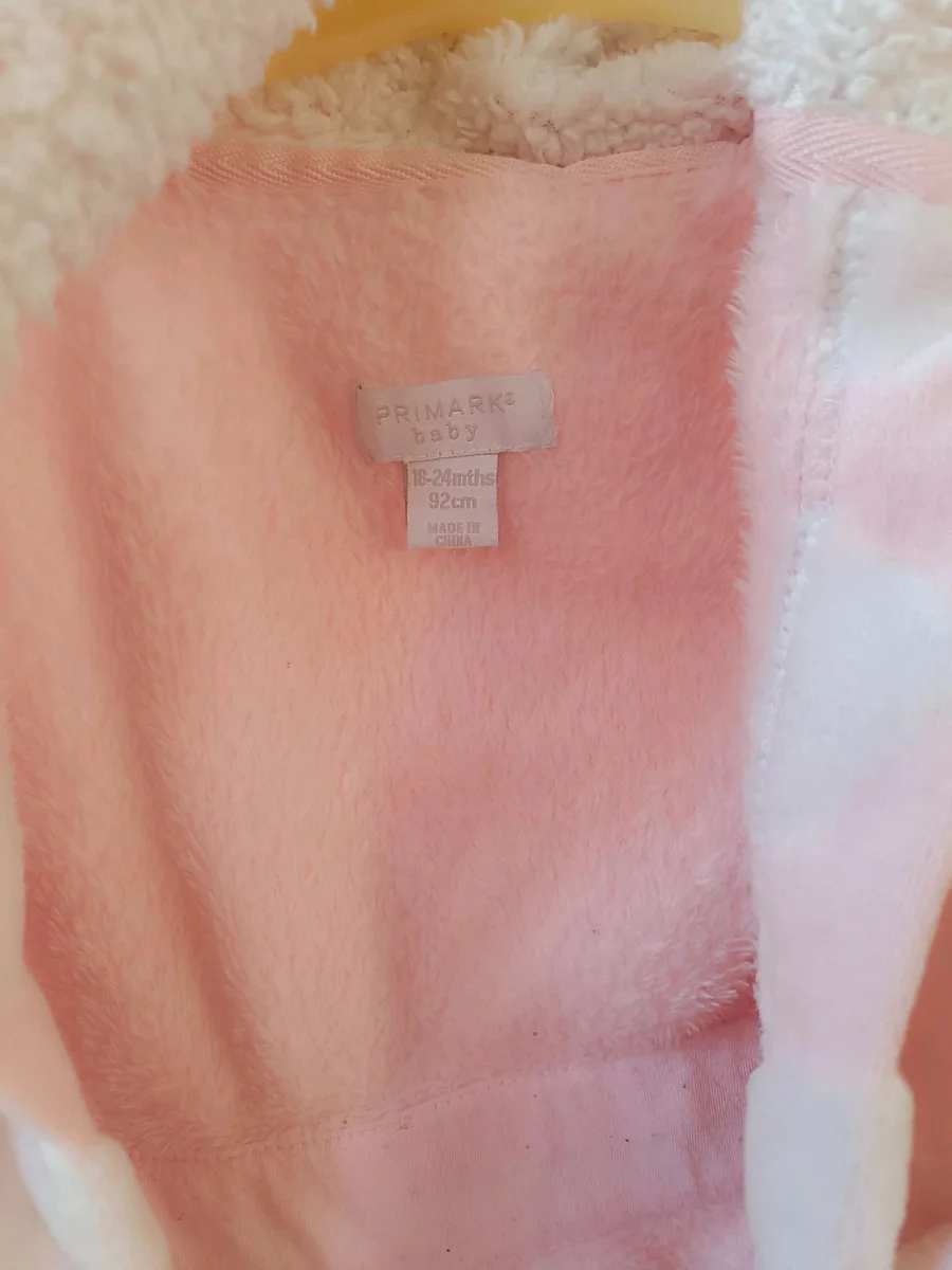 Halat de baie / casă pufoșel cu glugă și inimioare, Primark Baby 18 - 24 luni (5)