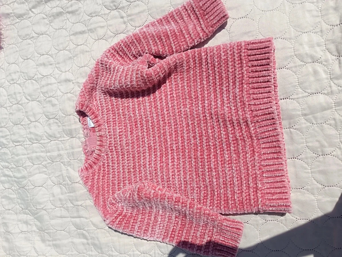Pulover roz tricotat gros, F&F Kids, 18 - 24 luni