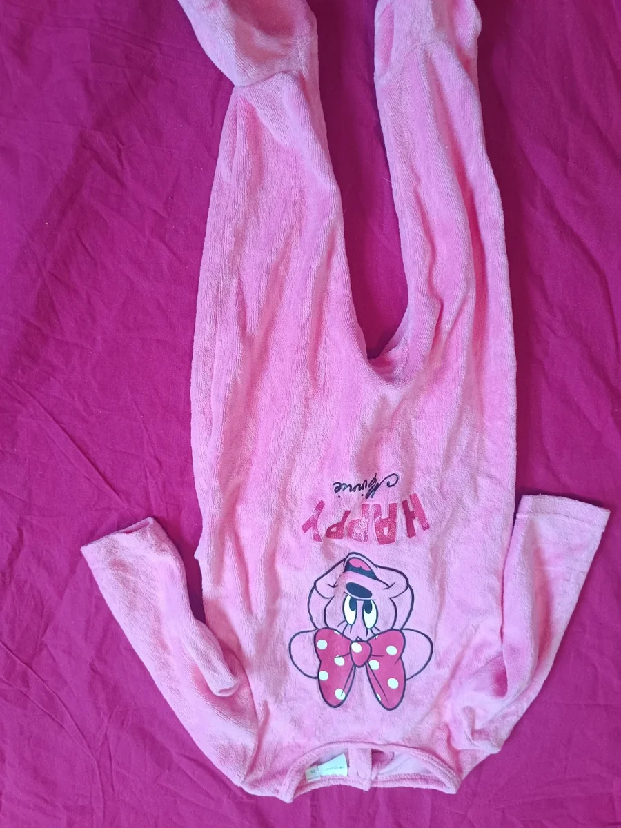 Salopetă pufoasă / Pijama Minnie Mouse Disney Baby - Mărimea 9 luni