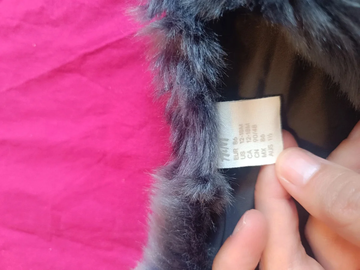 Vestă elegantă blană ecologică maro/gri H&M - Mărimea 86 (12 (4)