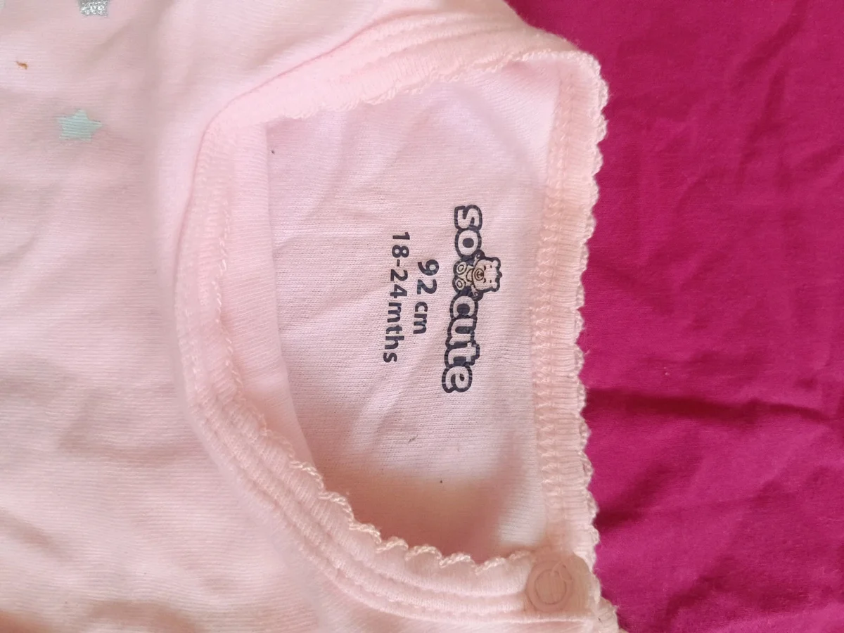 Body roz cu mânecă lungă ursuleț și pinguin so cute - Mărimea 92 (18 (2)