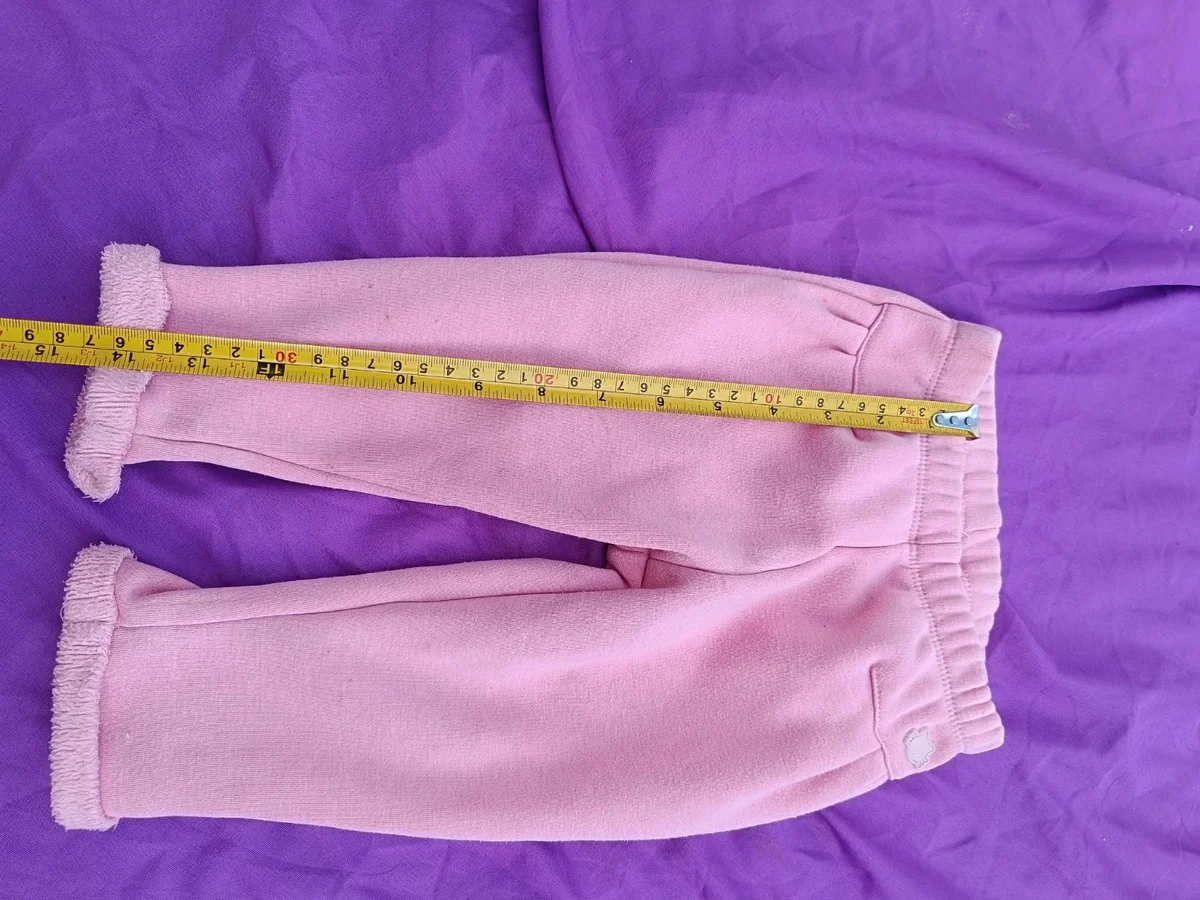 Pantalonași călduroși din bumbac pentru bebeluși, roz pastel - aprox. 0 (3)