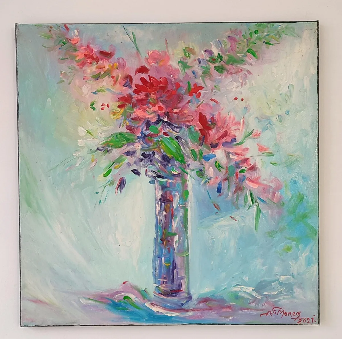 Blomster i glasvase