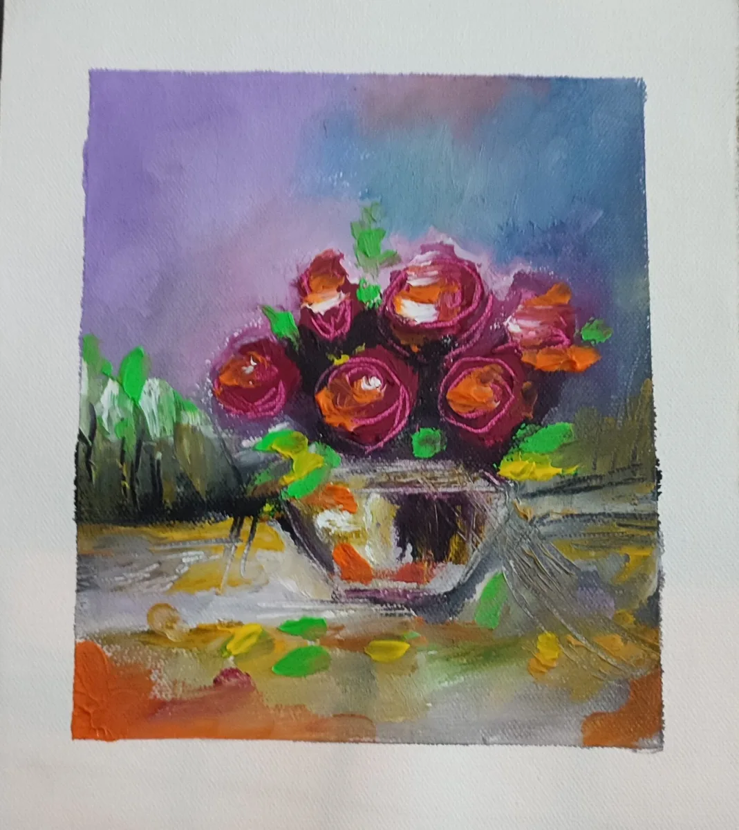 Buchet roșu în lumină rece (1)