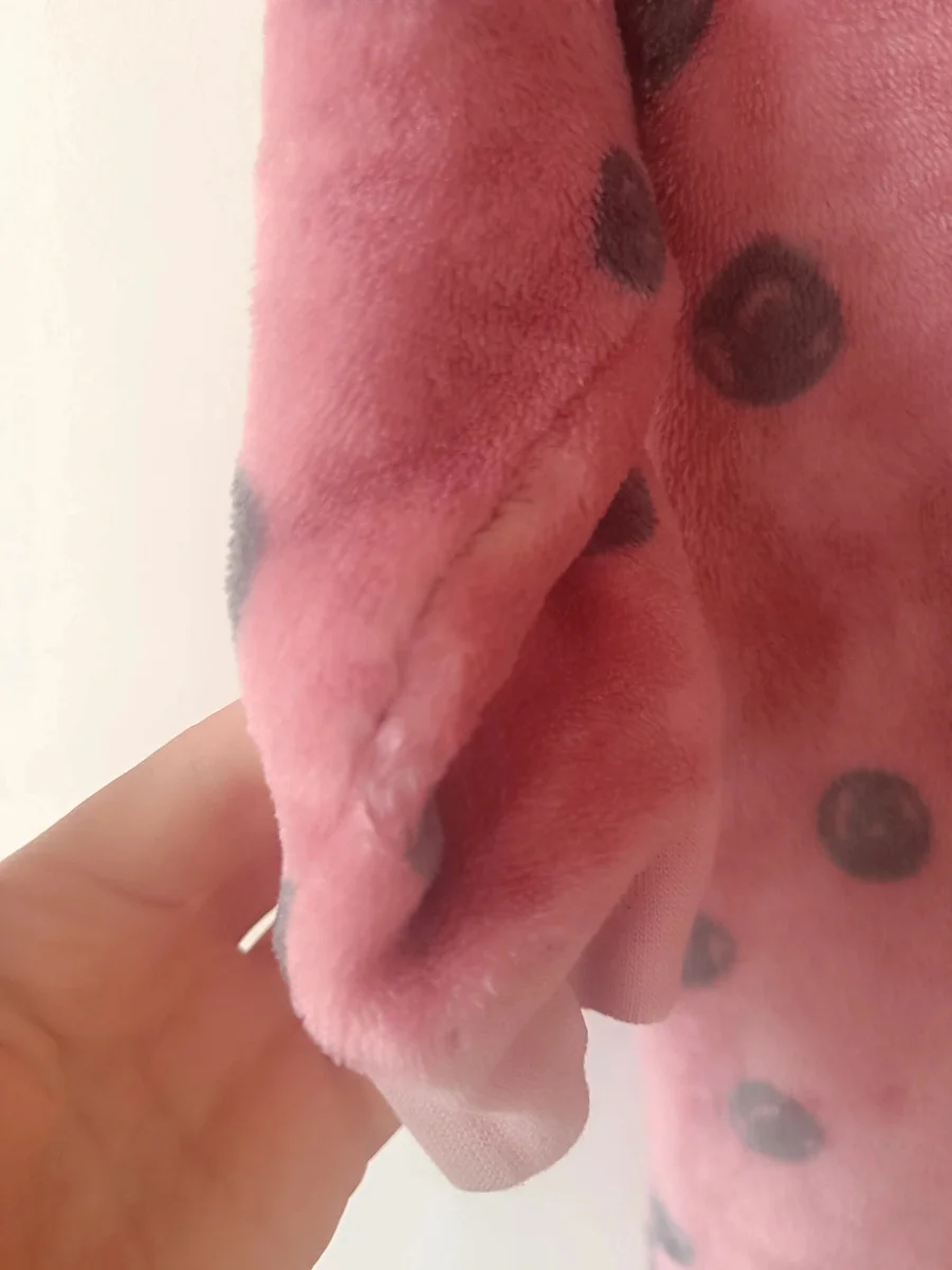 Salopetă pufoasă cocolino TEX Baby 23 luni (86 cm) - Roz cu buline și glugă (4)