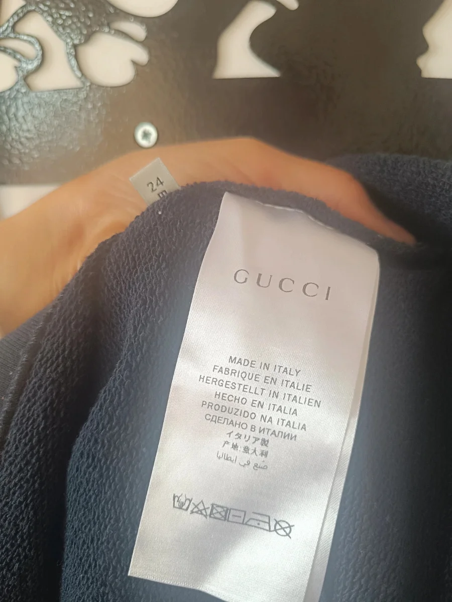 Rochie Originală GUCCI Baby 24 luni (86 cm) - Bumbac Albastru Marin cu Bandă (5)