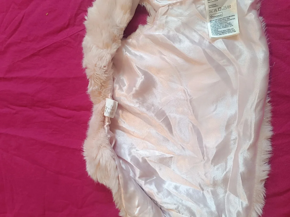 Vestă din blăniță ecologică H&M roz pudră - Mărimea 86 (12 (4)
