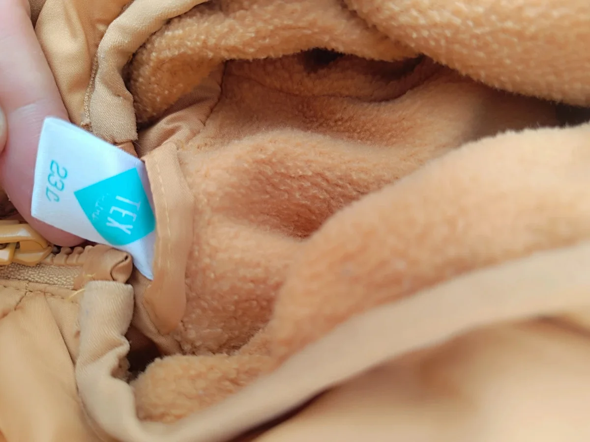 Geacă groasă de iarnă, culoare muștar/camel - Tex Baby, mărime 23L (2 (2)