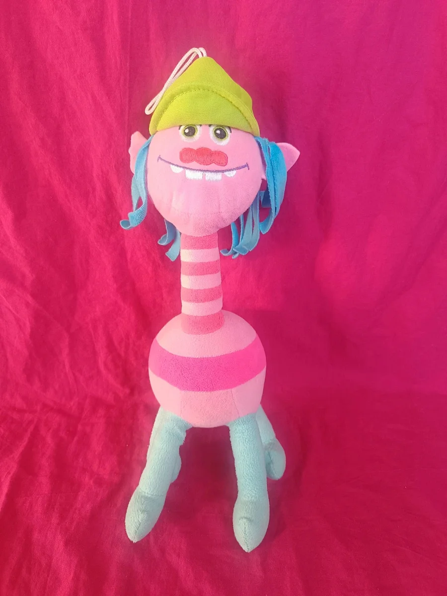 Mascotă originală de pluș Cooper din animația Trolls DreamWorks (înălțime ~40 cm)