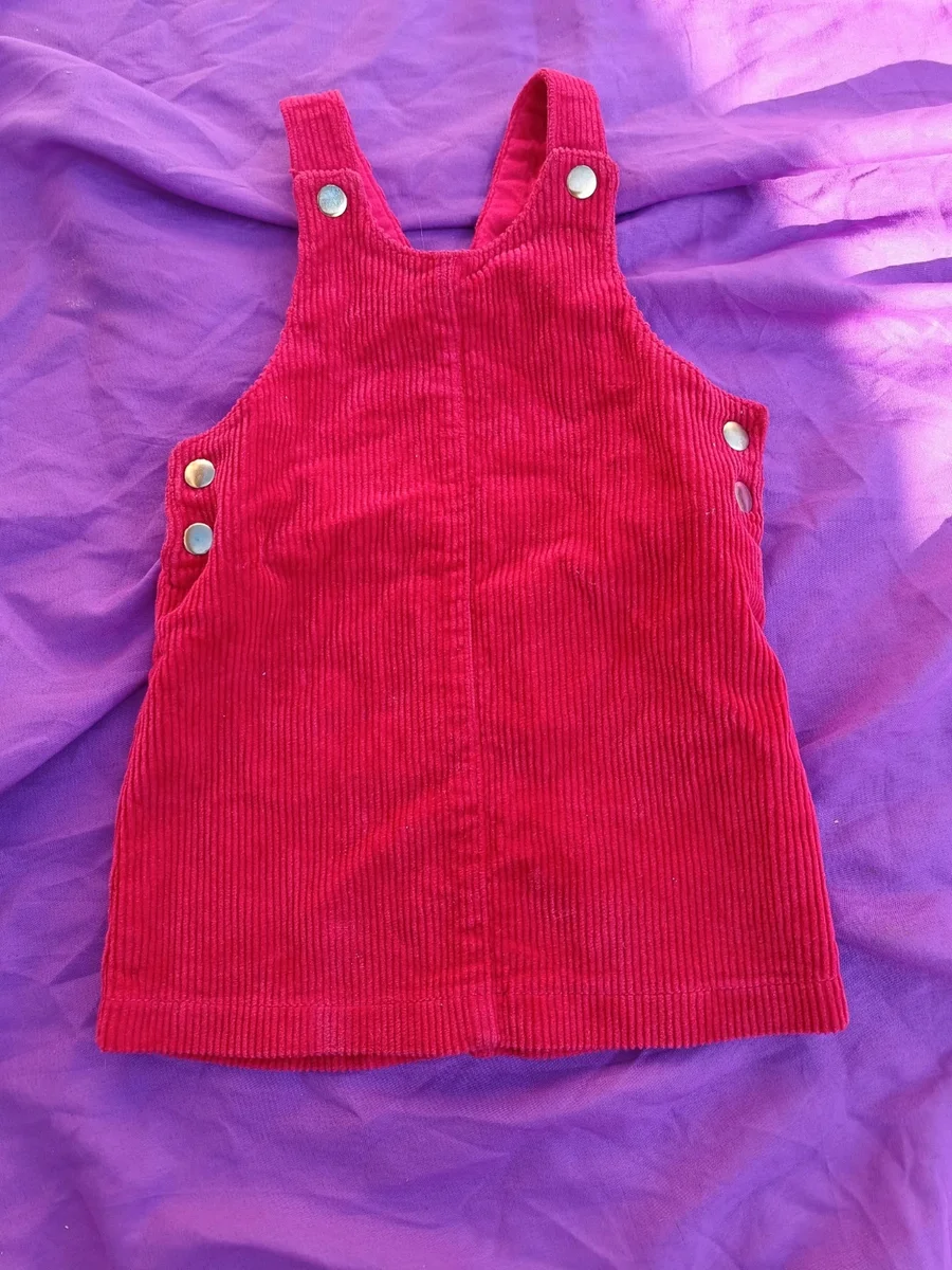 Sarafan din catifea raiată pentru fetițe, fucsia - F&F baby (Mărimea 74