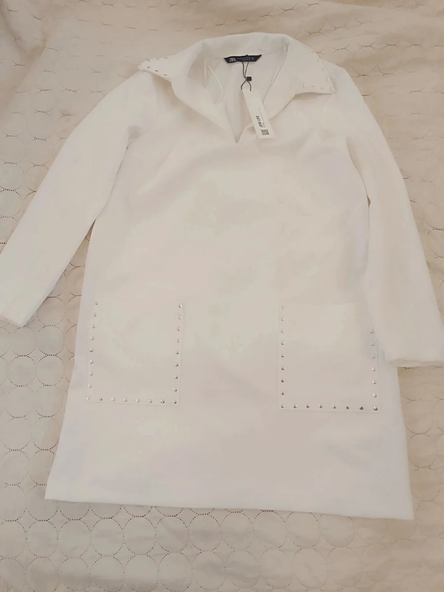 Rochie/Tunică albă Zara, NOUĂ cu etichetă ,mărime XS