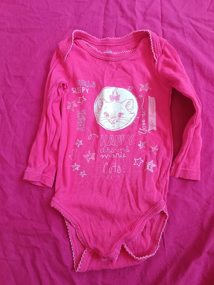 Body cu mânecă lungă roz fuchsia Pisica Marie Disney Baby - Mărimea 71 (9