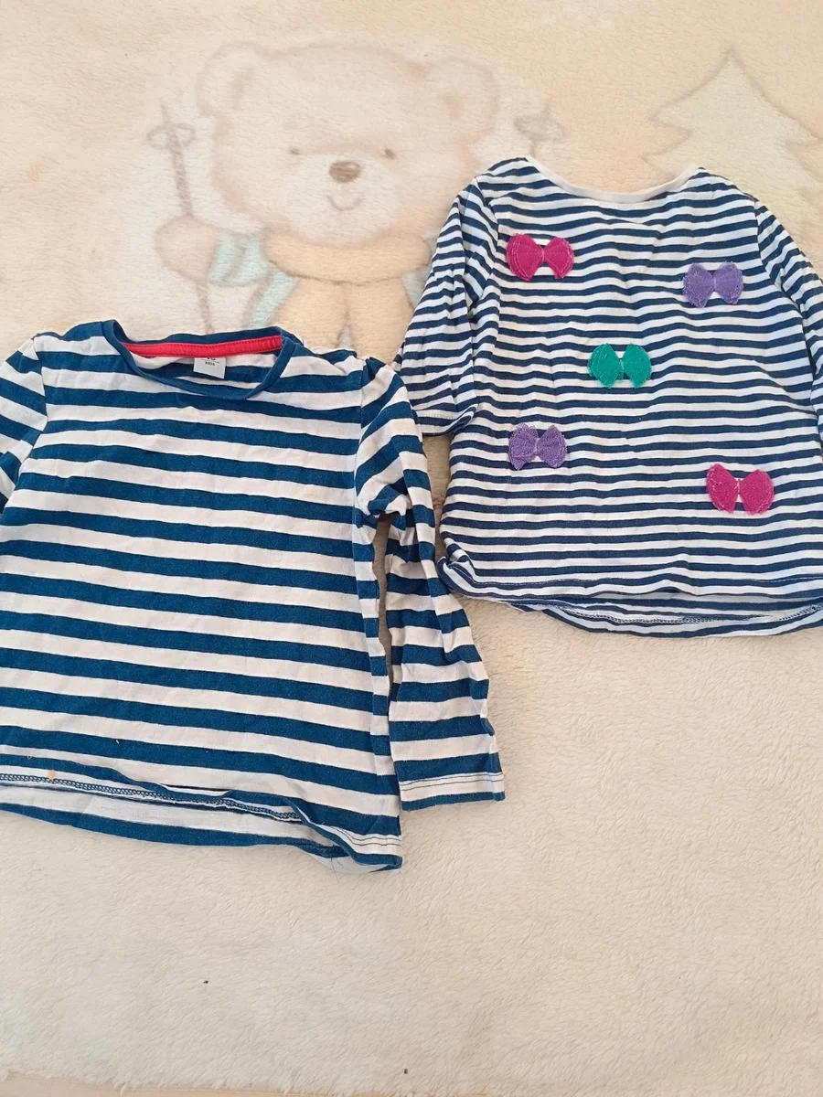 Set 2 bluze dungi bleumarin - alb, fetițe, 18 (F&F)