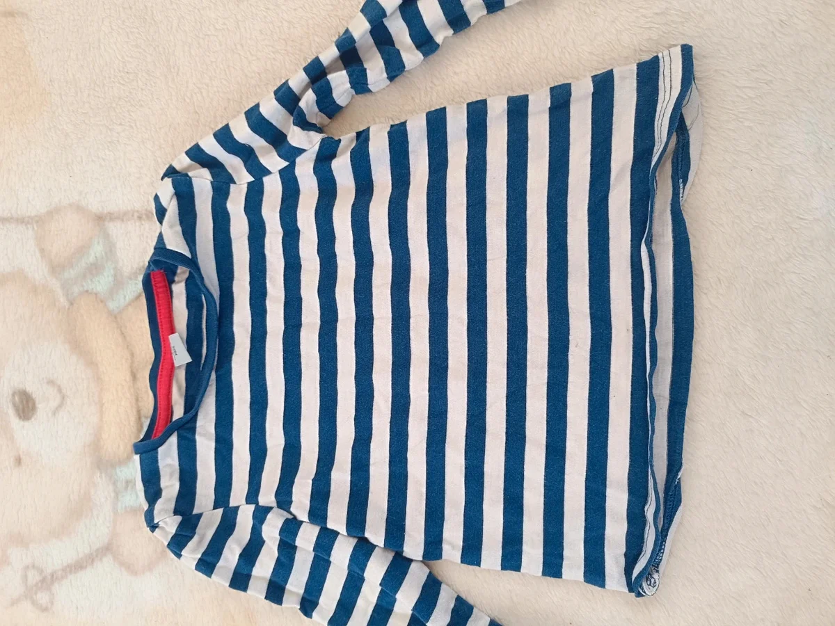 Set 2 bluze dungi bleumarin - alb, fetițe, 18 (F&F) (7)