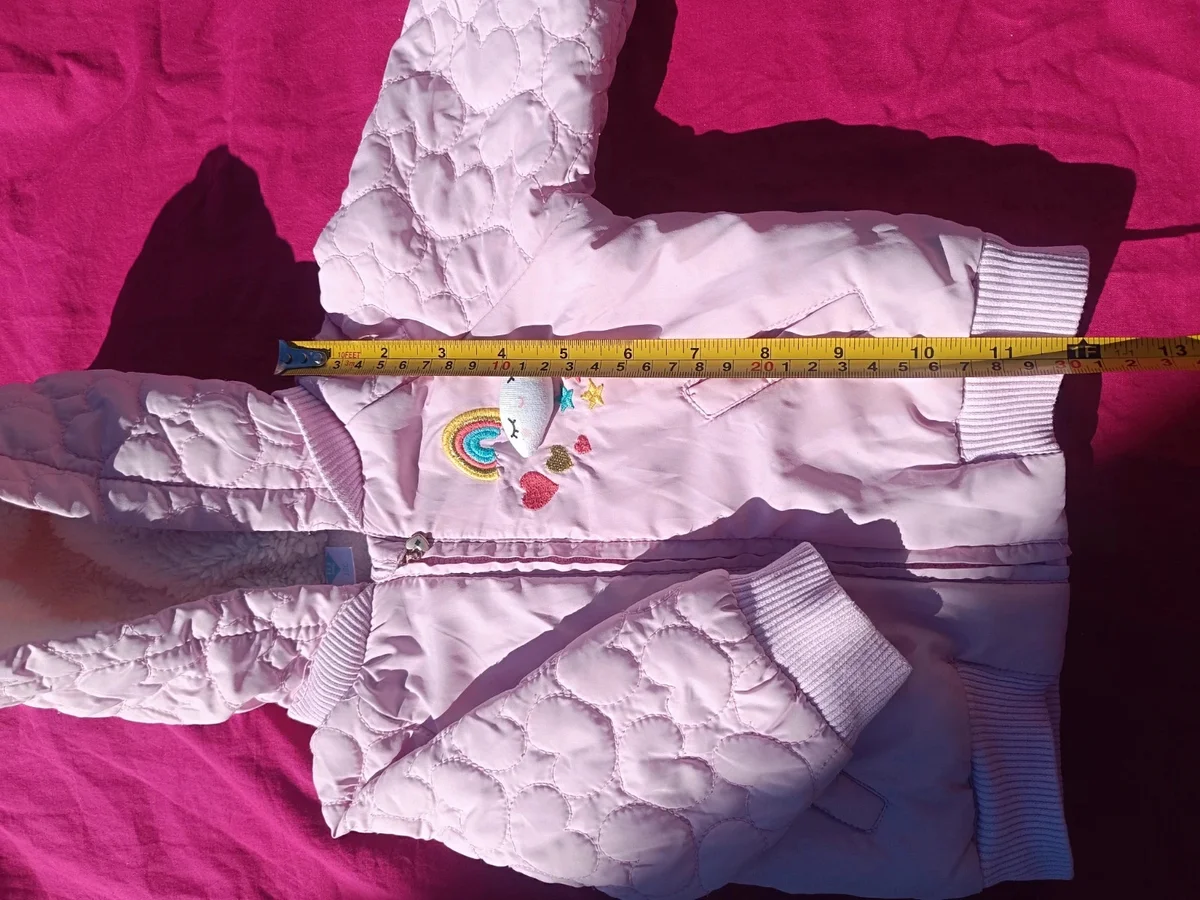 Geacă roz matlasată, mărimea 12 luni - TEX Baby, cu glugă căptușită (3)