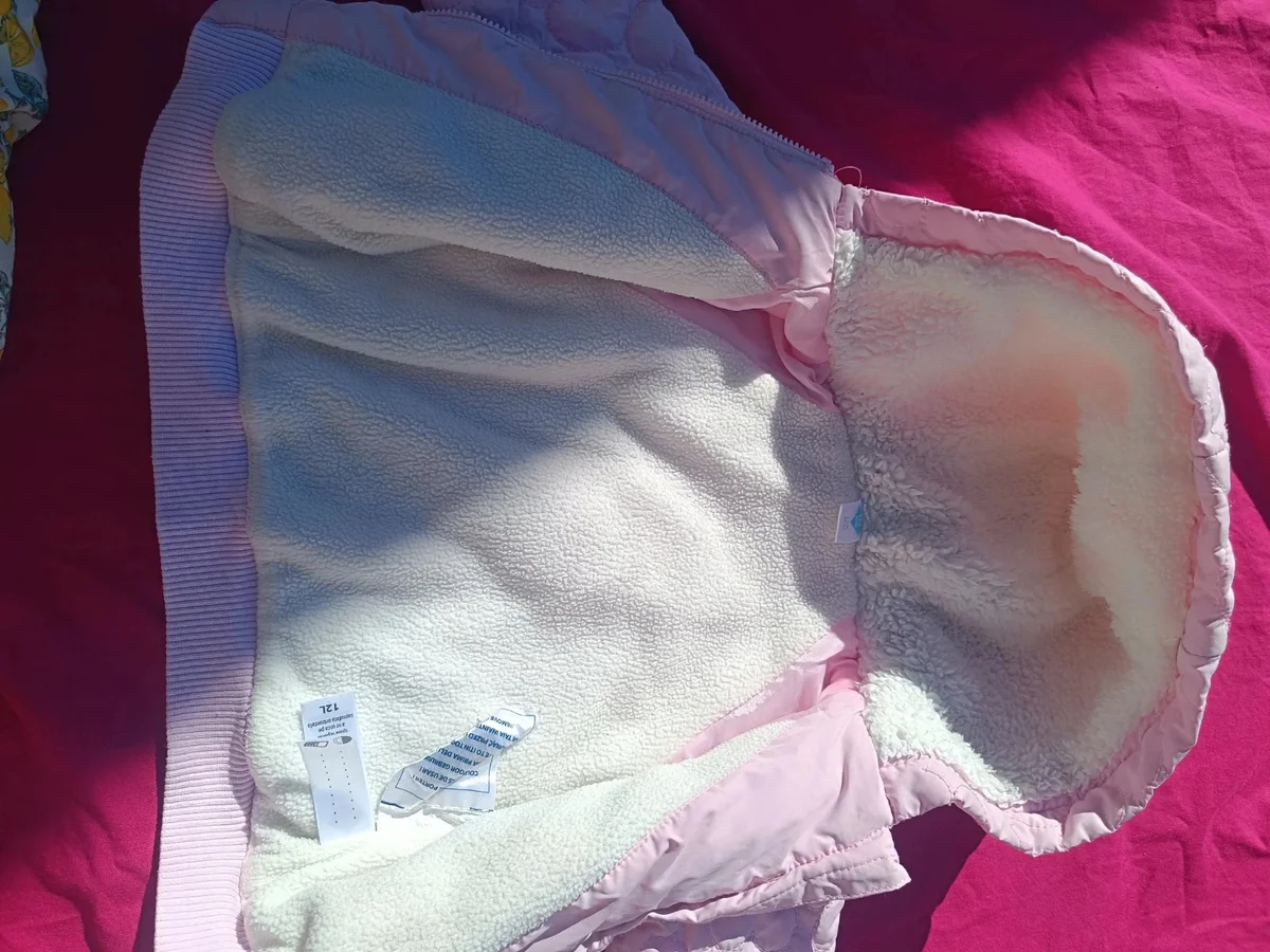 Geacă roz matlasată, mărimea 12 luni - TEX Baby, cu glugă căptușită (5)