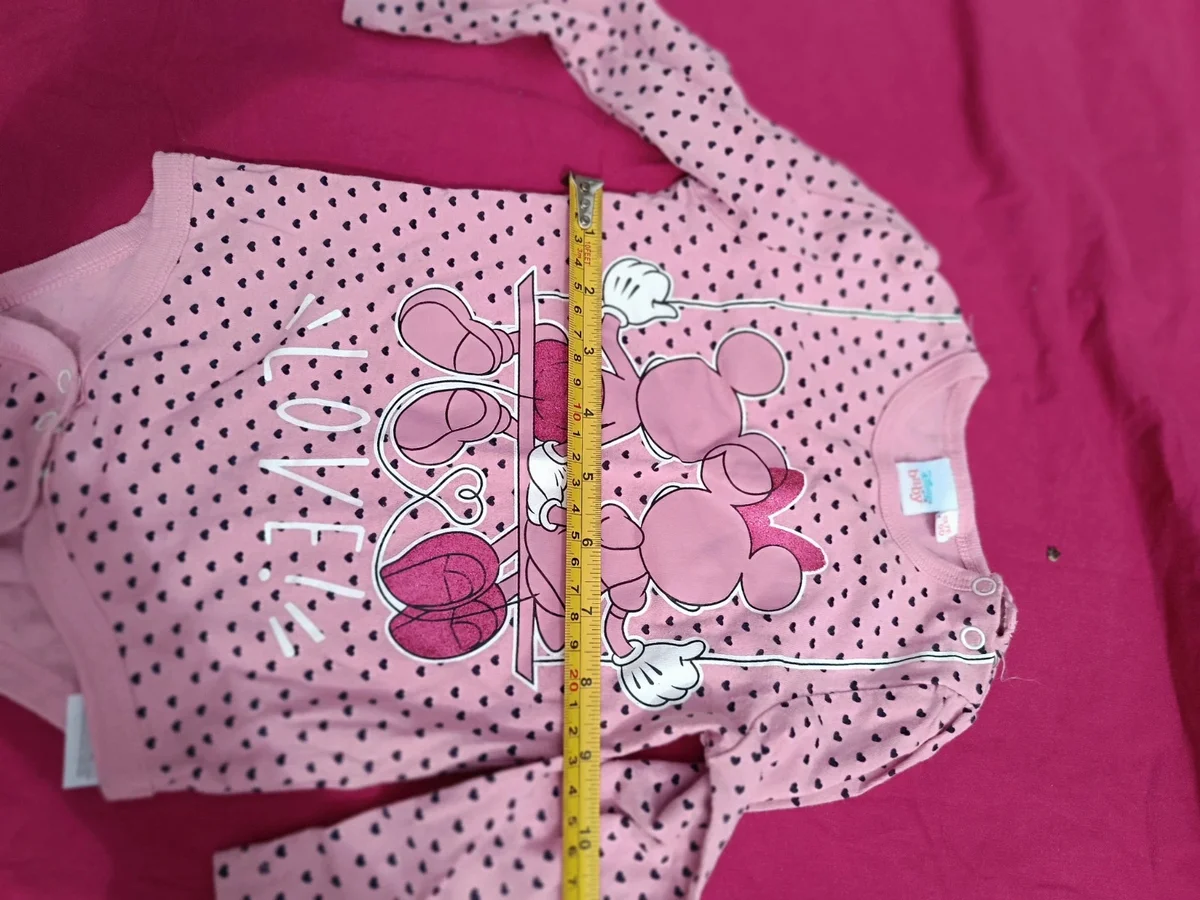 Body cu mânecă lungă Minnie Mouse, roz cu inimioare - Disney Baby. Mărimea 86 (4)