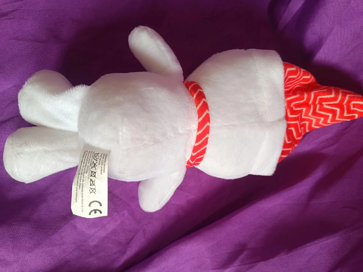 Figurină moale din pluș Om de zăpadă cu fes tricotat și fular festiv (20 cm) (5)