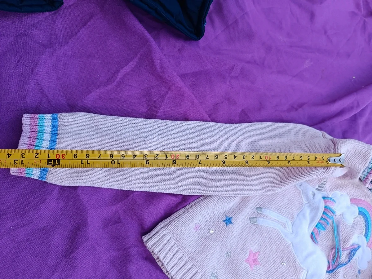 Pulover tricotat cu unicorn și curcubeu - Nula Bug. Mărimea 92 (5)