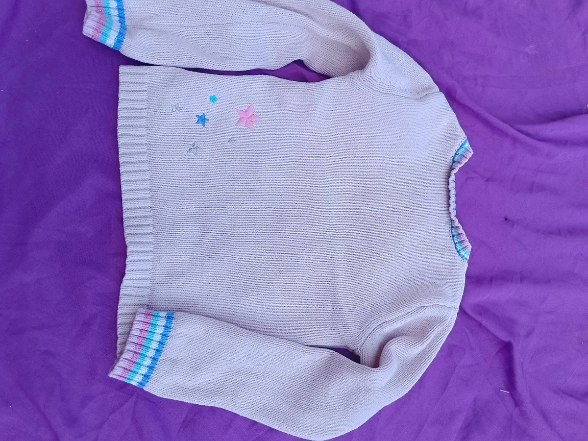 Pulover tricotat cu unicorn și curcubeu - Nula Bug. Mărimea 92 (7)