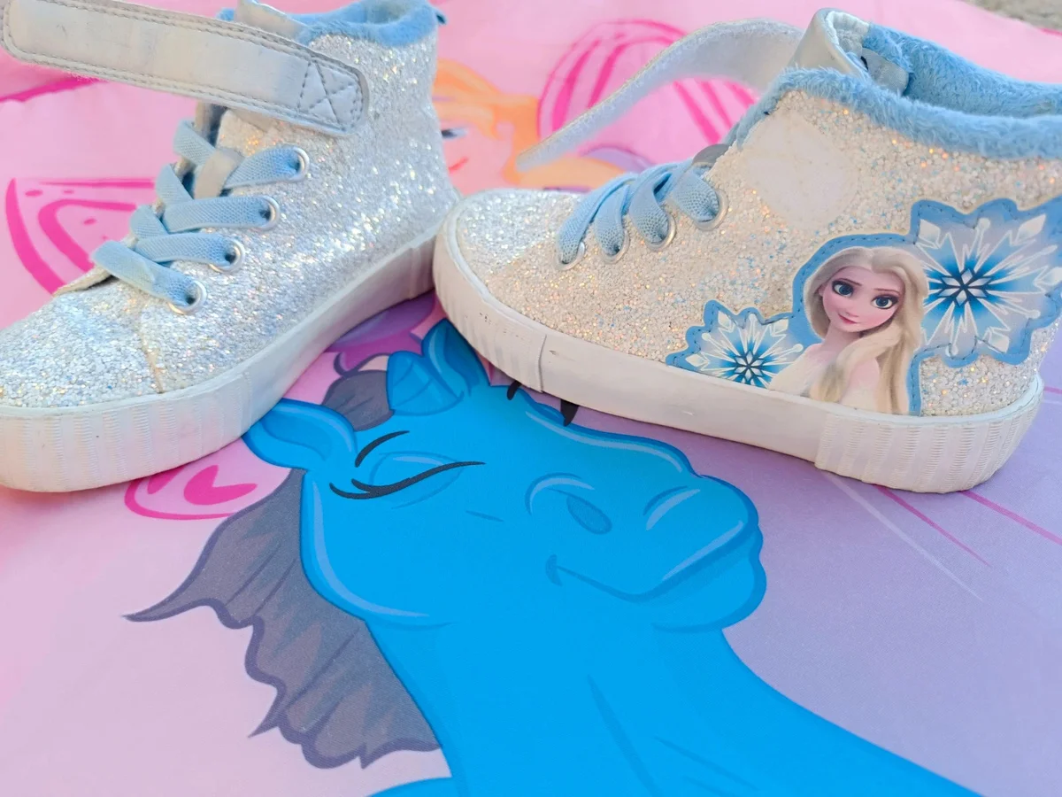 Ghete H&M x Disney Elsa Frozen, glitter, mărime 25, blăniță interior