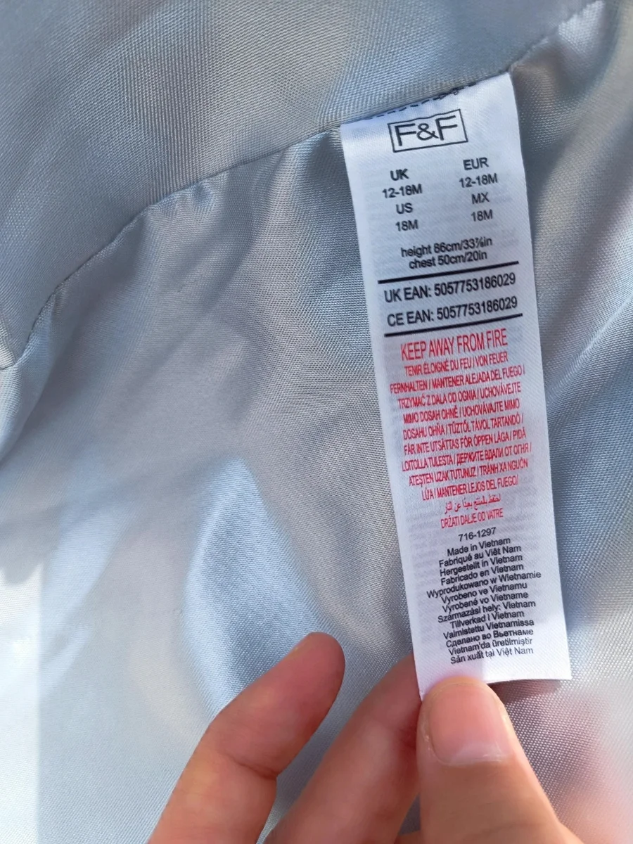 Paltonaș elegant F&F Kids gri cu guler și manșete din blăniță roz, 12 - 18 (5)
